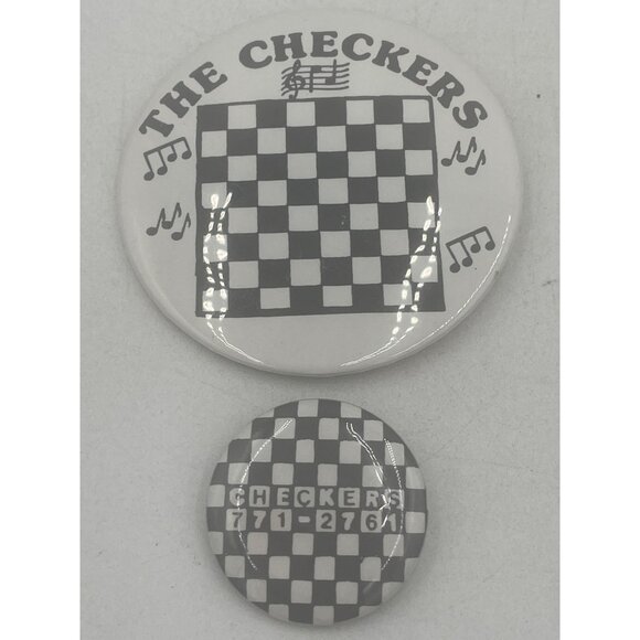 The Checkers Black & White Button Pin Set  2-Pack Collectible Memorabilia  Retro - Picture 5 of 5